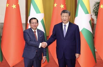 Chinese president holds talks with Myanmar counterpart